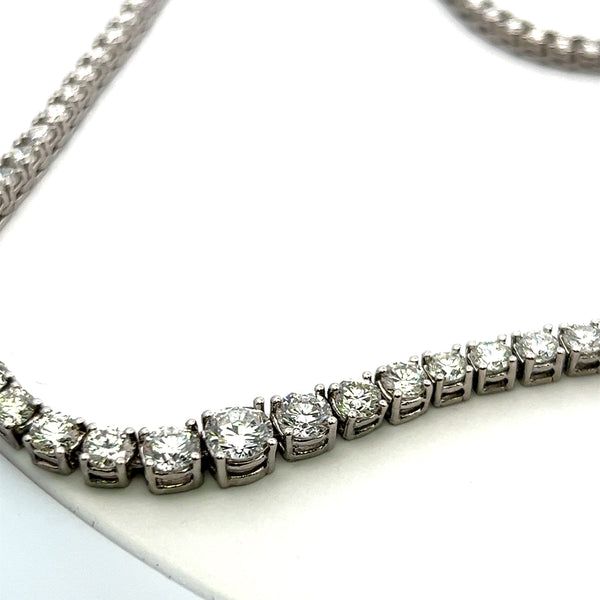 4.68 Carat Round Brilliant Diamond 18 Karat White Gold Riviera Necklace