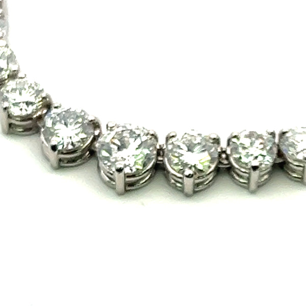 13.75 Carat Round Brilliant Diamond 18 Karat White Gold Riviera Tennis Necklace