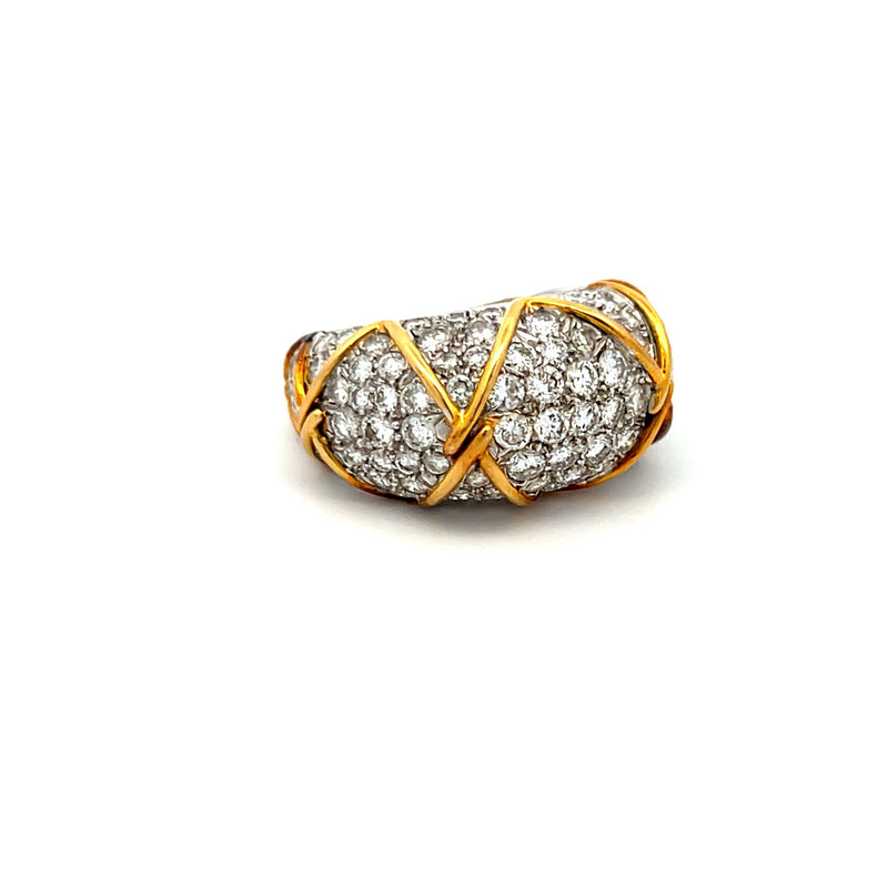 4.00 Carat Round Brilliant G VS2 Diamond 18 Karat Yellow Gold Cocktail Ring