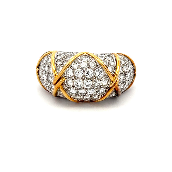 4.00 Carat Round Brilliant G VS2 Diamond 18 Karat Yellow Gold Cocktail Ring