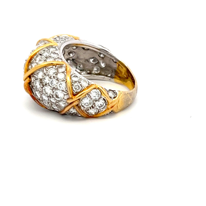 4.00 Carat Round Brilliant G VS2 Diamond 18 Karat Yellow Gold Cocktail Ring