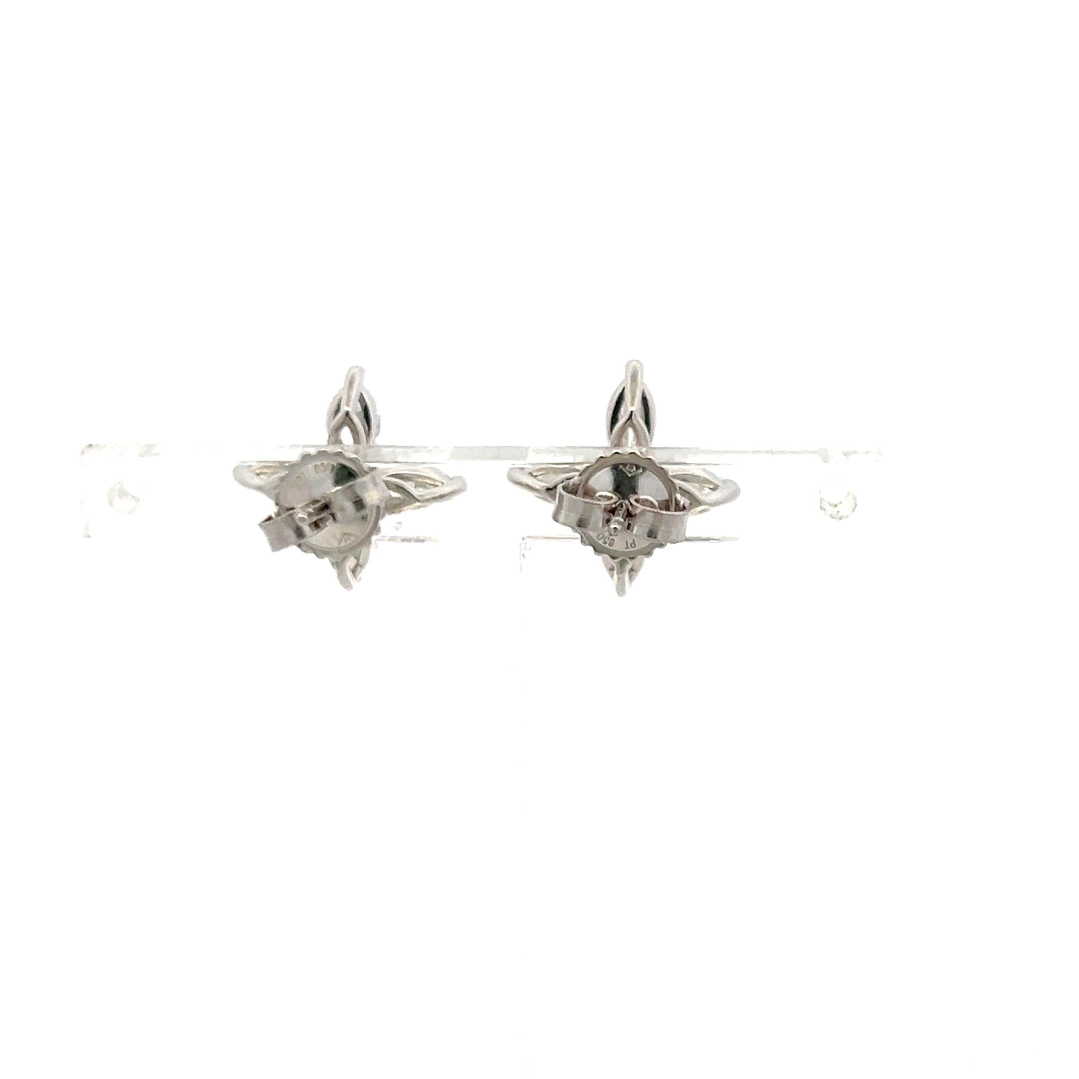 Vintage 14K White Gold Studs Earrings with 1.3 Carat Marquis Diamonds