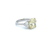 5.54 Carat Radiant Cut and Half Moon Shape Diamond 14K WG Engagement Ring