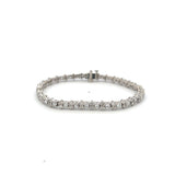 4.93 Carat Round Brilliant H VS2 Diamond 14 Karat White Gold Tennis Bracelet