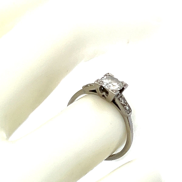 0.60 Carat Old European Cut I SI1 Diamond Platinum Engagement Ring