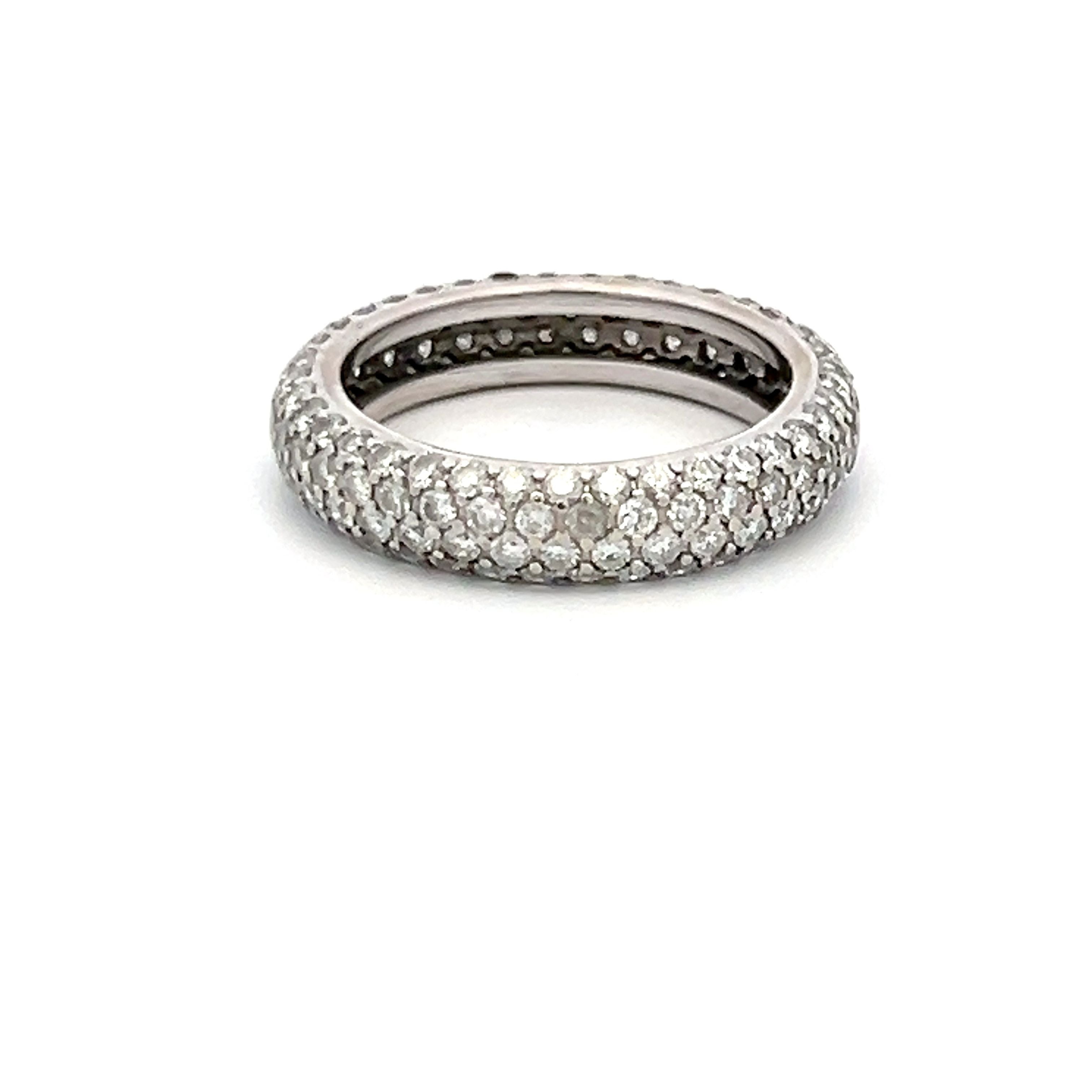 1.48 Carat Round Brilliant I VS2 Diamond Platinum Band Ring