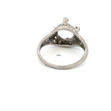 0.13 Carat Old European Cut I SI1 Diamond Platinum Semi Mount Ring