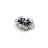 5.00 Carat Sapphire 4.00 Carat  Diamond Platinum Semi Mount Brooch