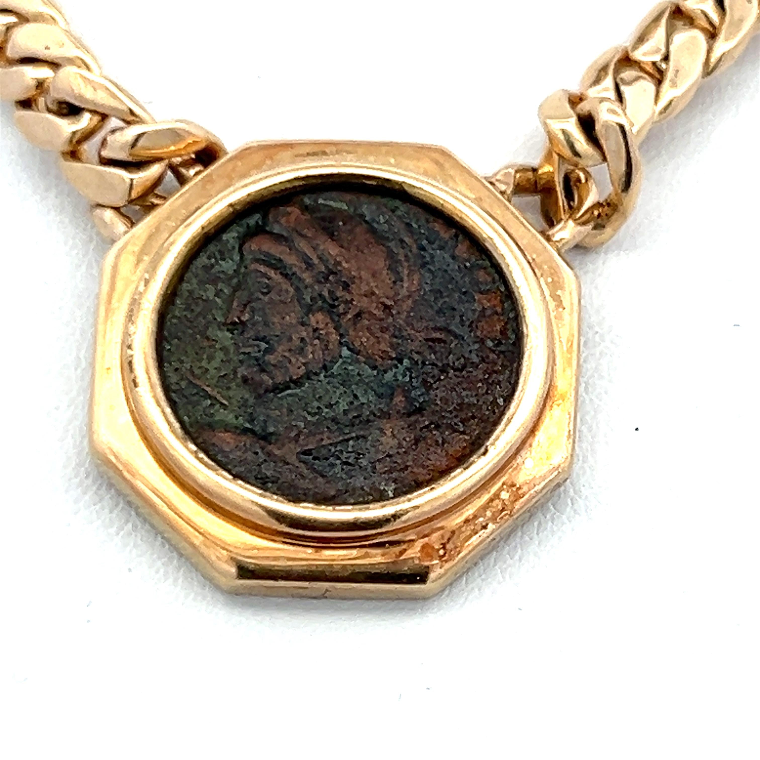 Vintage 14K Yellow Gold Pendant Necklace 66.68 Grams