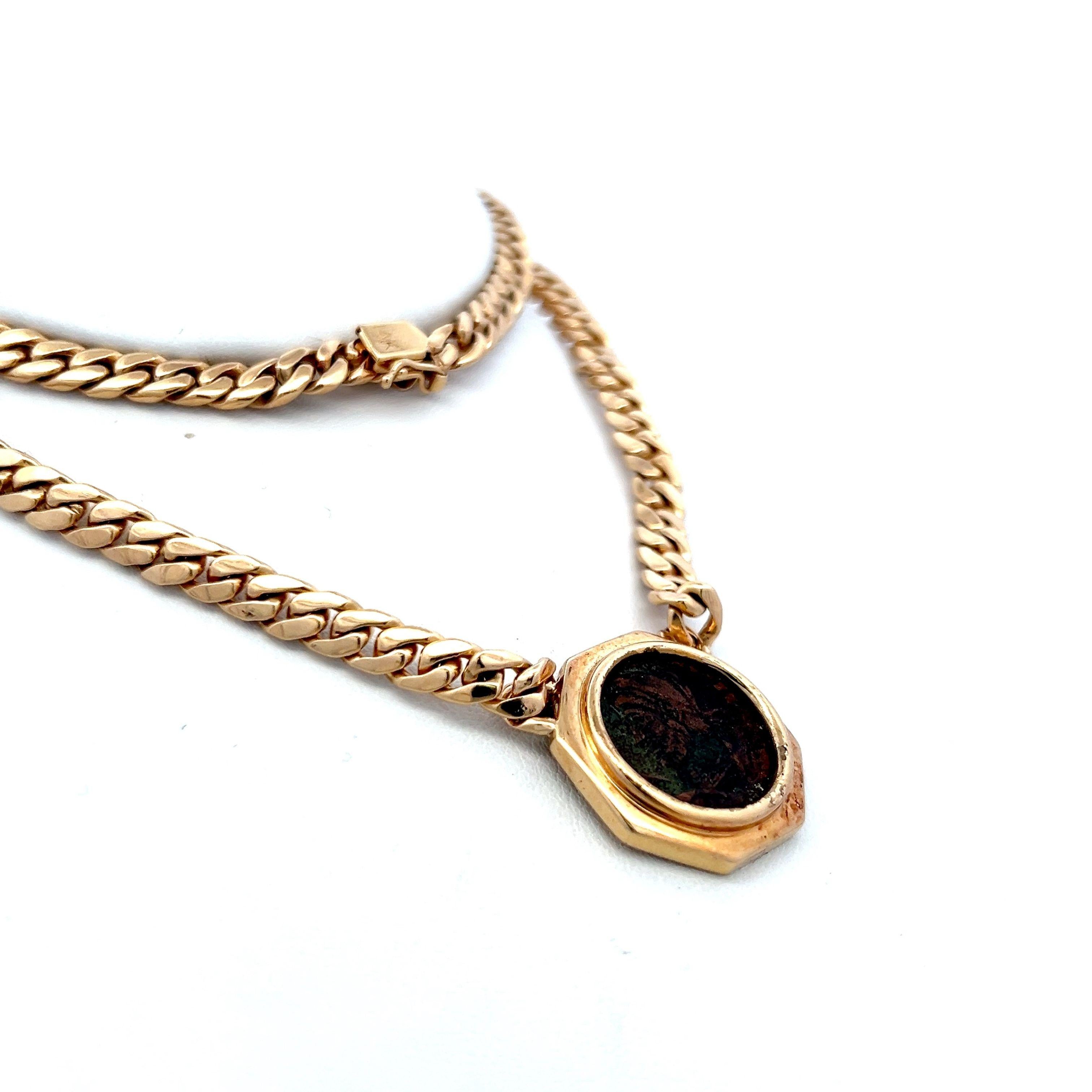 Vintage 14K Yellow Gold Pendant Necklace 66.68 Grams