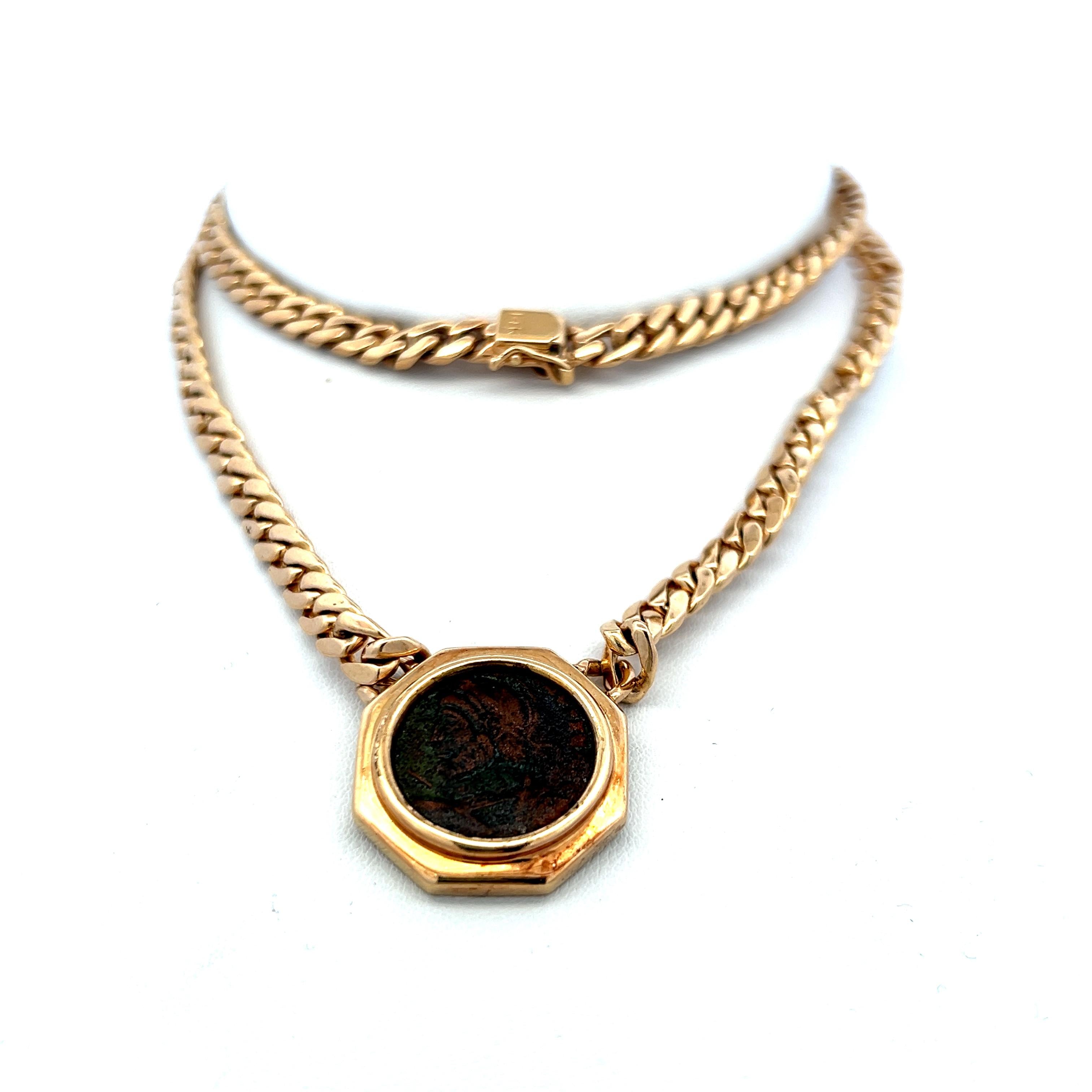 Vintage 14K Yellow Gold Pendant Necklace 66.68 Grams
