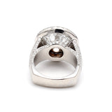 3.25 Carat Baguette Shape H VS1 and Round Brilliant H VS2 Diamond Platinum Semi Mount Ring