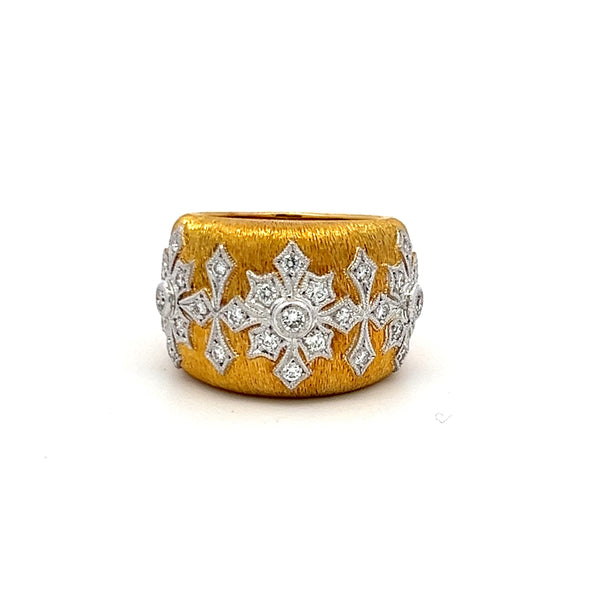 0.58 Carat Round Brilliant I SI1 Diamond 18 Karat Yellow Gold Cocktail Ring