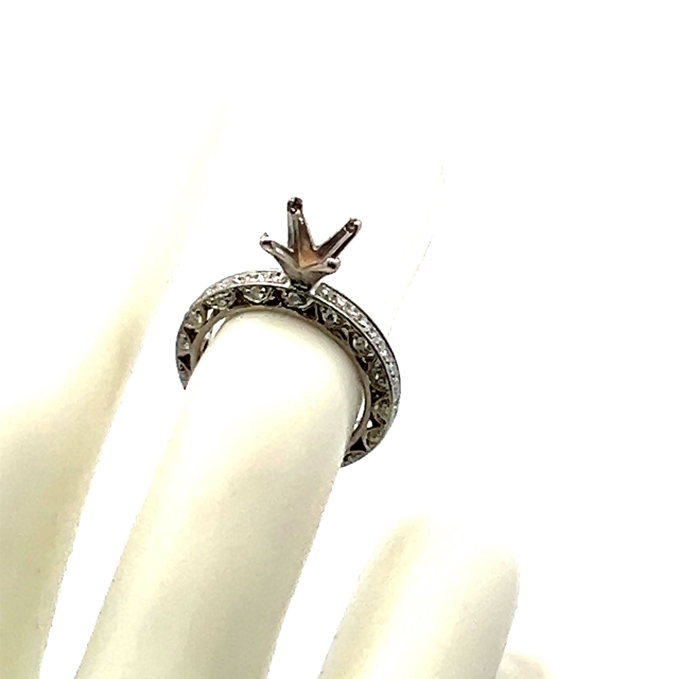 0.35 Carat Round Brilliant I VS2 Diamond 14 Karat White Gold Semi Mount Ring