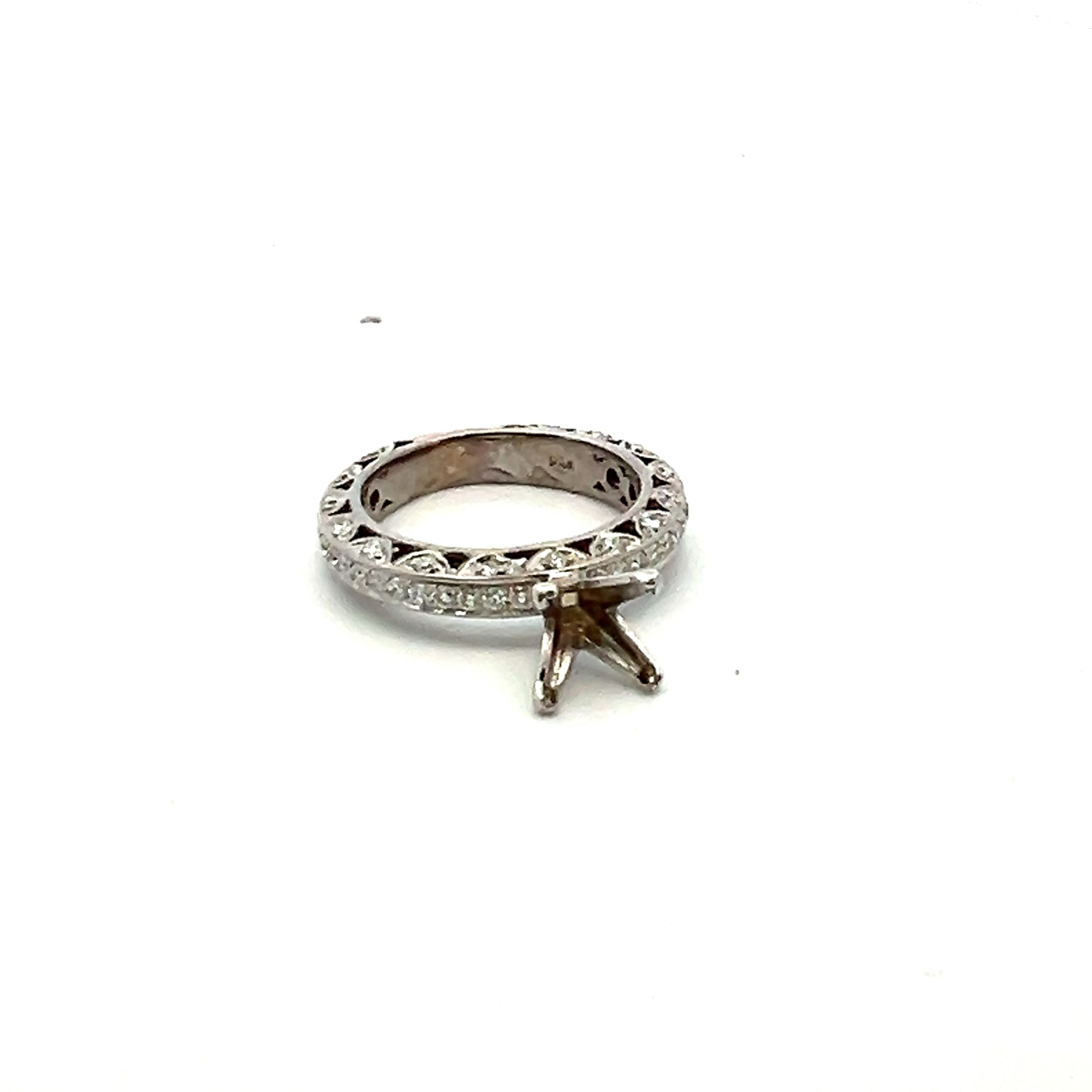 0.35 Carat Round Brilliant I VS2 Diamond 14 Karat White Gold Semi Mount Ring