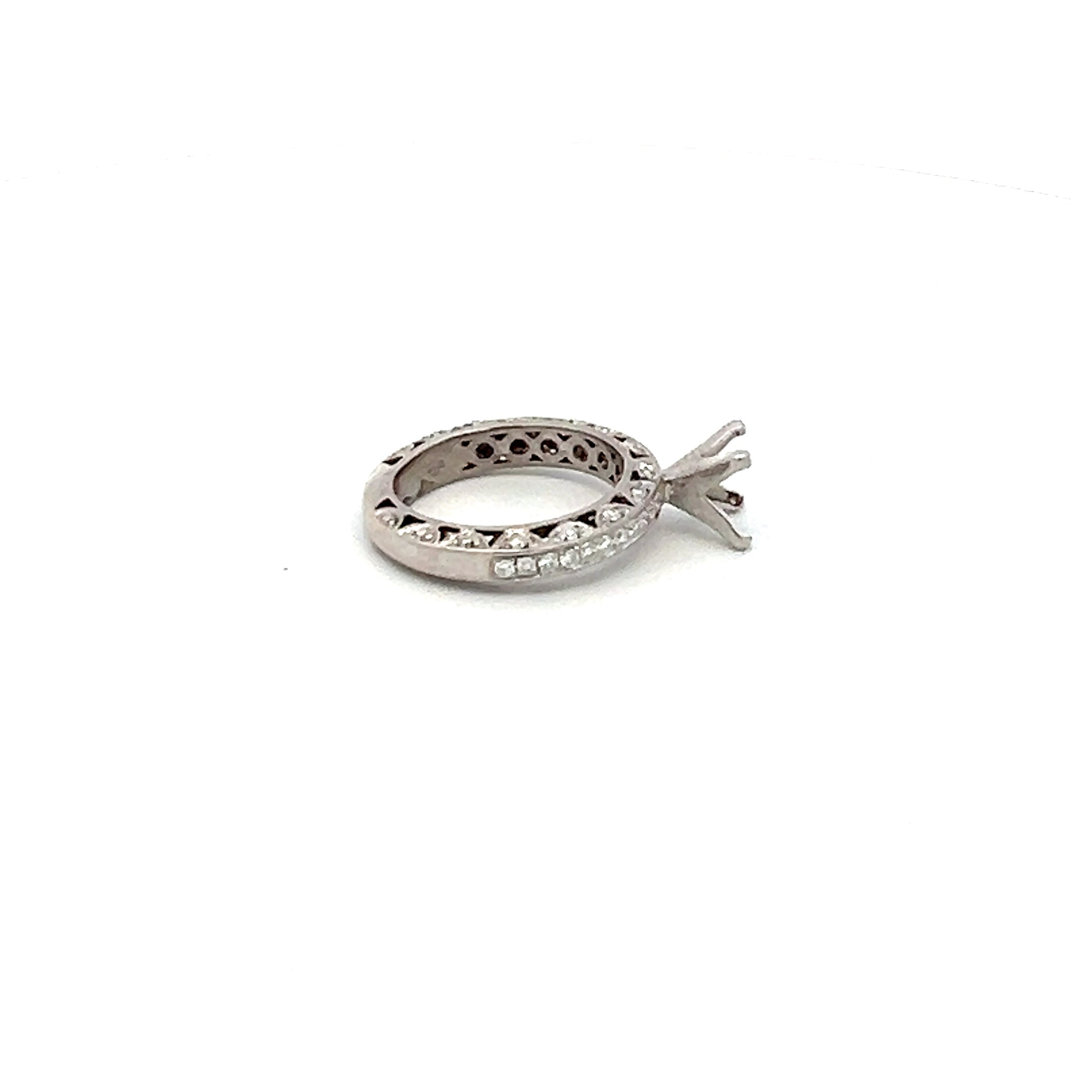 0.35 Carat Round Brilliant I VS2 Diamond 14 Karat White Gold Semi Mount Ring