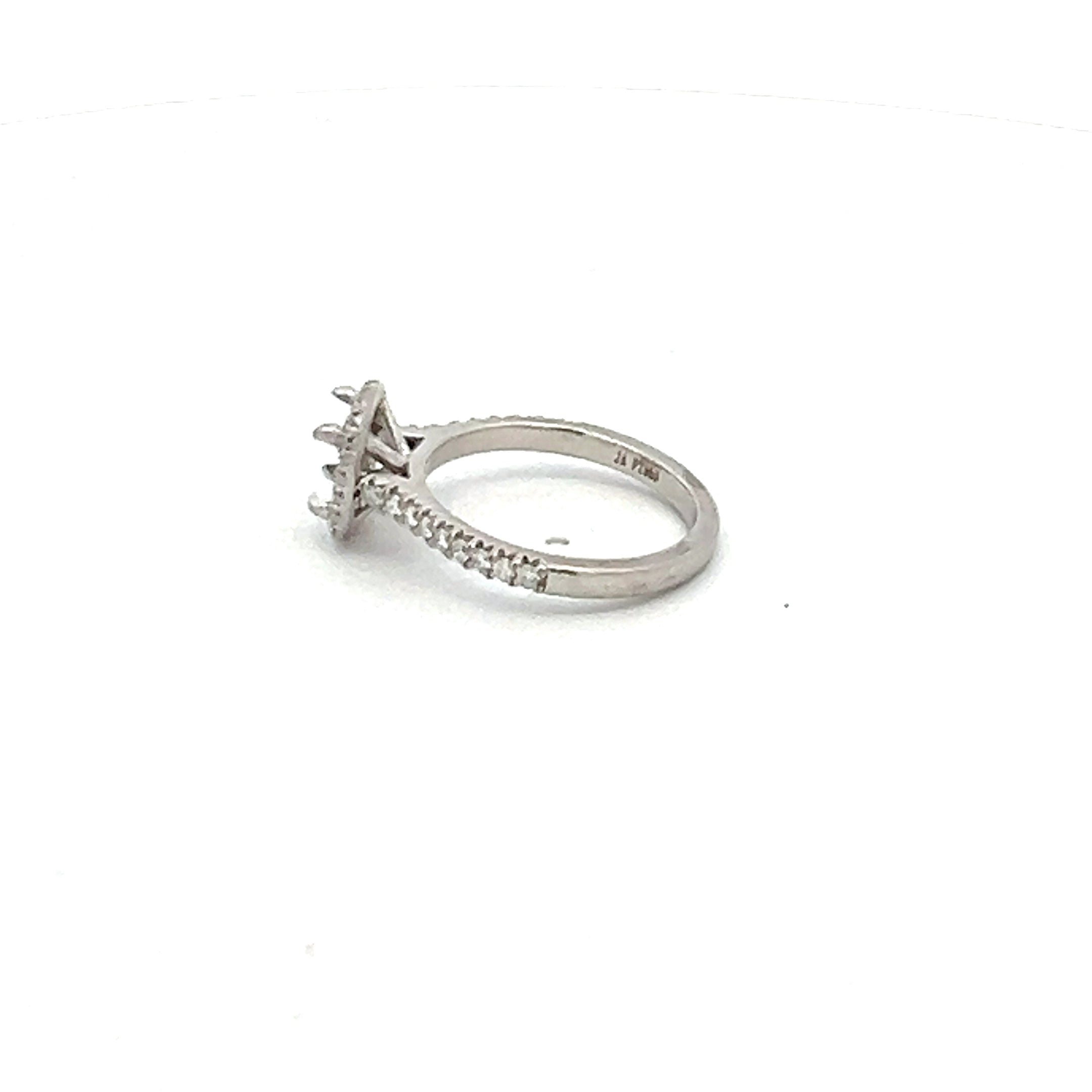 0.34 Carat Round Brilliant I SI1 Diamond Platinum Semi Mount Ring