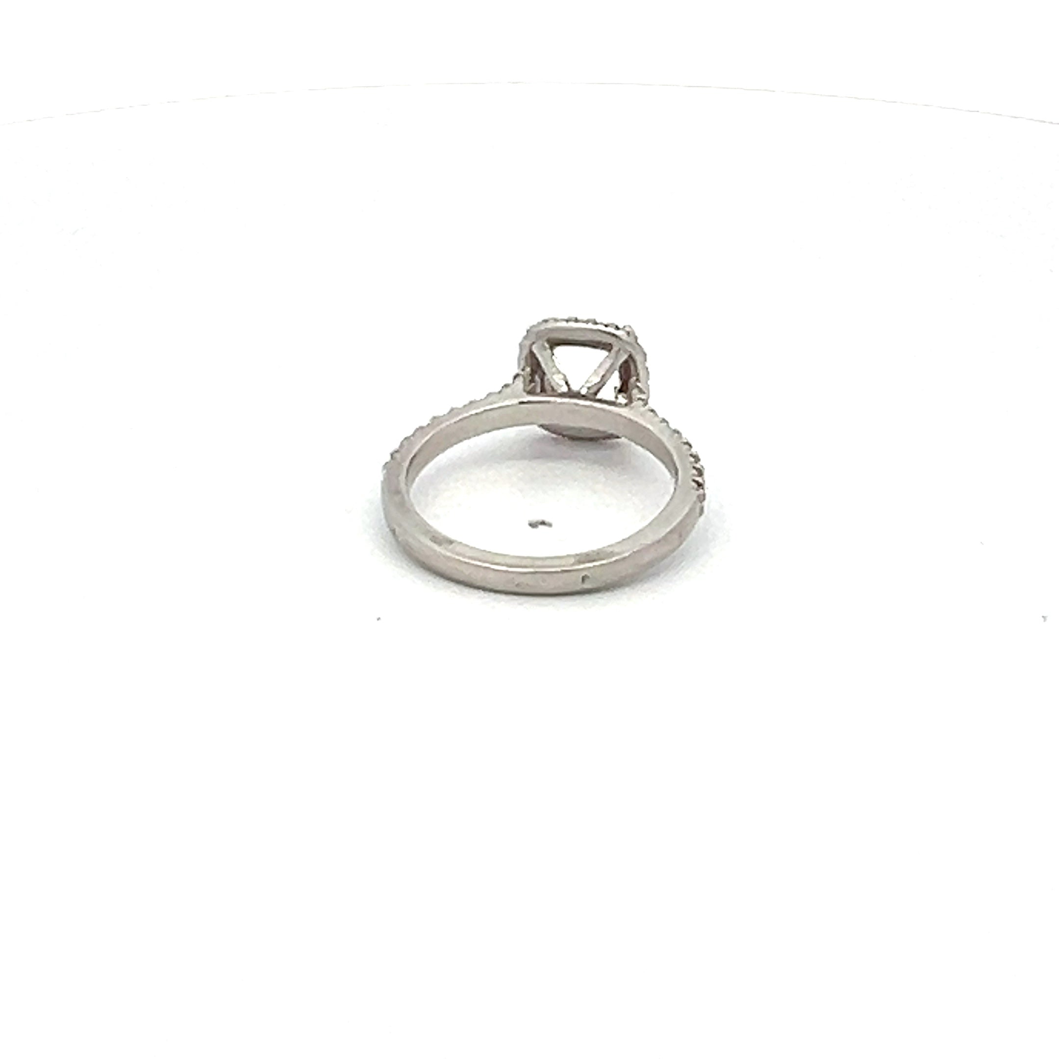 0.34 Carat Round Brilliant I SI1 Diamond Platinum Semi Mount Ring