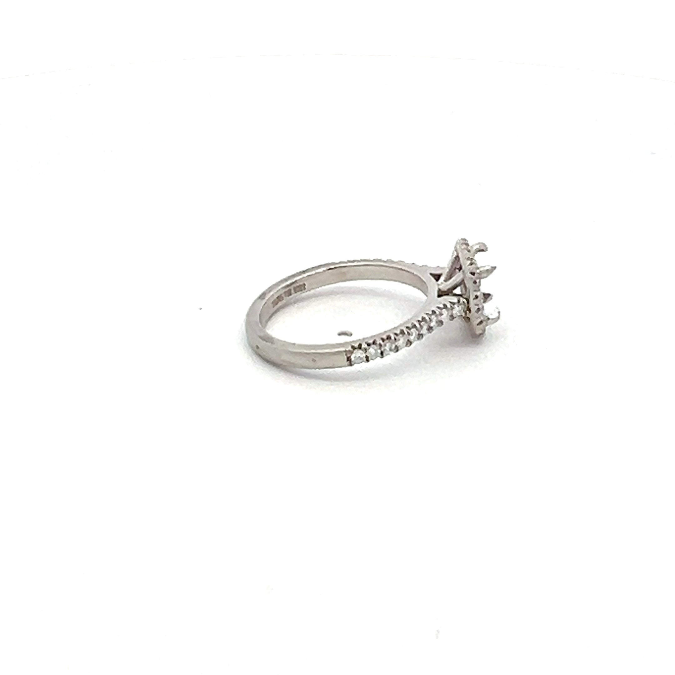 0.34 Carat Round Brilliant I SI1 Diamond Platinum Semi Mount Ring