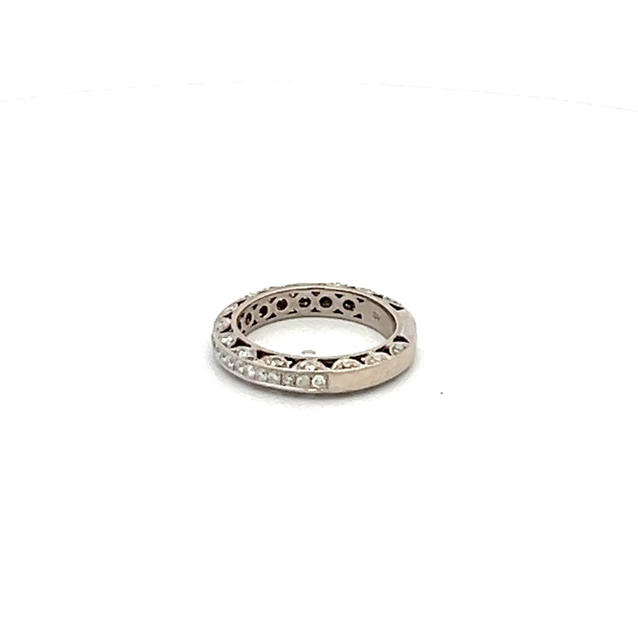 0.40 Carat Round Brilliant I VS2 Diamond 14 Karat White Gold Wedding Band Ring