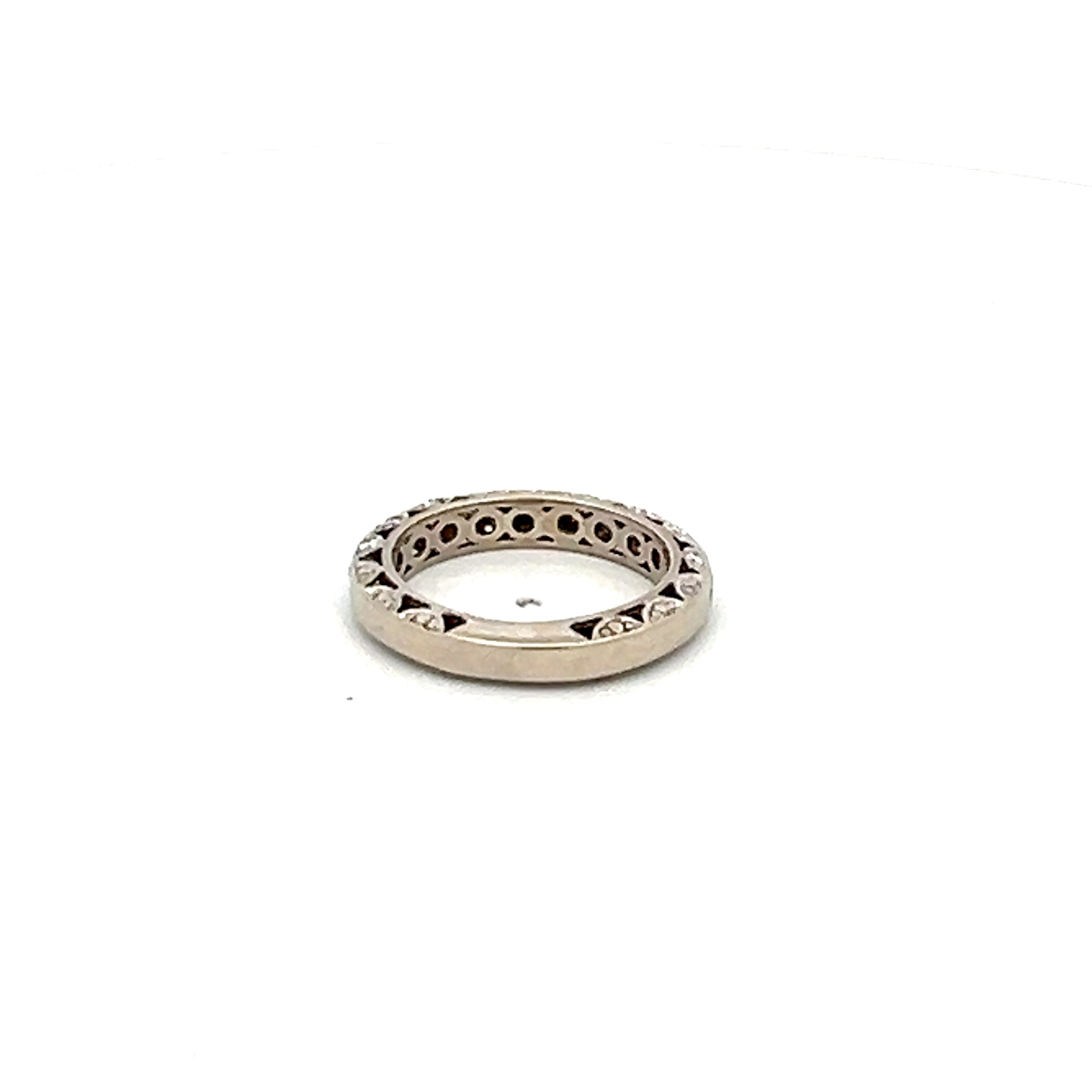 0.40 Carat Round Brilliant I VS2 Diamond 14 Karat White Gold Wedding Band Ring