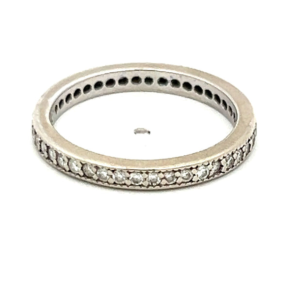 0.36 Carat Round Brilliant I SI2 Diamond 14 Karat White Gold Eternity Band Ring