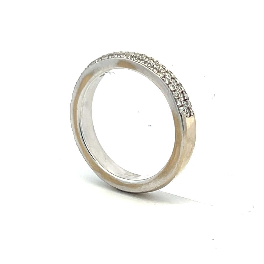 0.40 Carat Round Brilliant I SI1 Diamond 14 Karat White Gold Wedding Band Ring