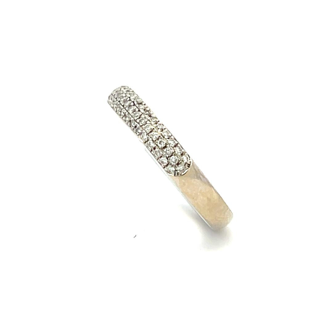 0.40 Carat Round Brilliant I SI1 Diamond 14 Karat White Gold Wedding Band Ring