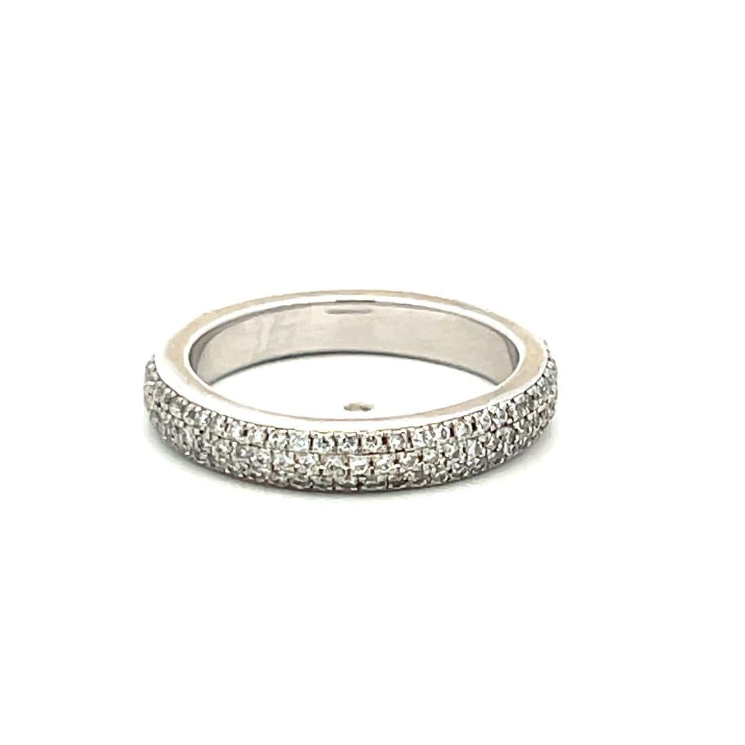 0.40 Carat Round Brilliant I SI1 Diamond 14 Karat White Gold Wedding Band Ring