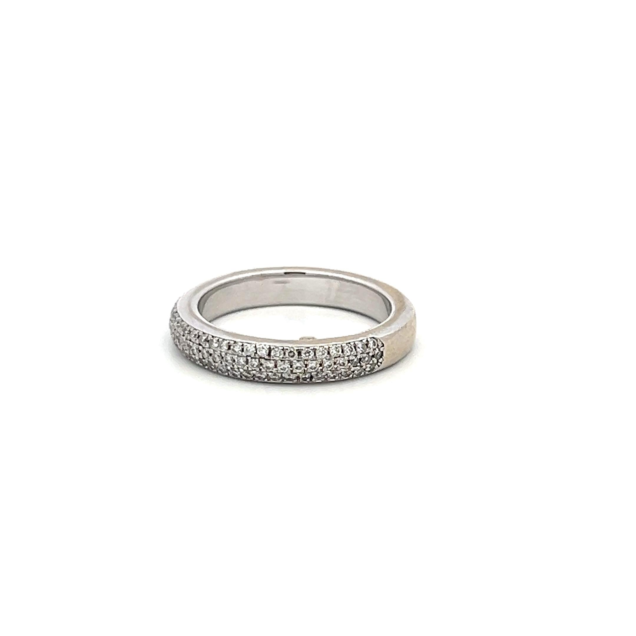 0.40 Carat Round Brilliant I SI1 Diamond 14 Karat White Gold Wedding Band Ring