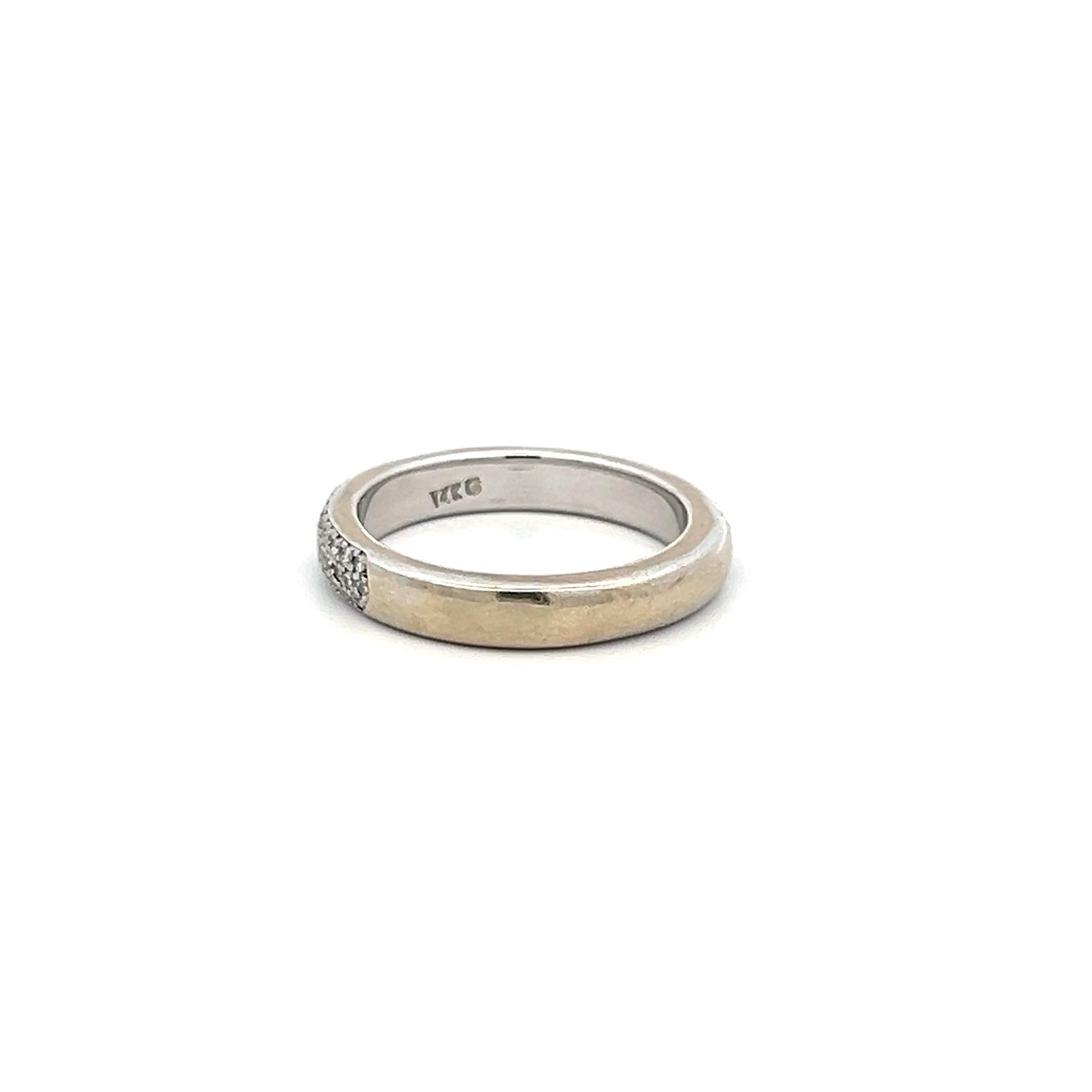 0.40 Carat Round Brilliant I SI1 Diamond 14 Karat White Gold Wedding Band Ring