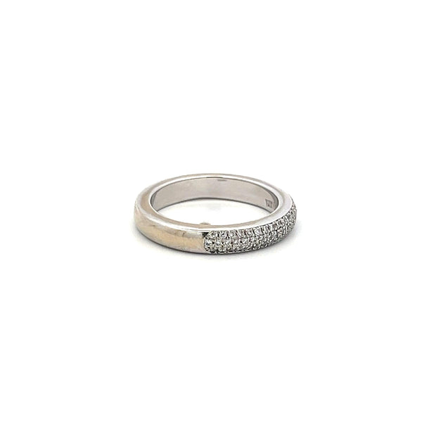 0.40 Carat Round Brilliant I SI1 Diamond 14 Karat White Gold Wedding Band Ring