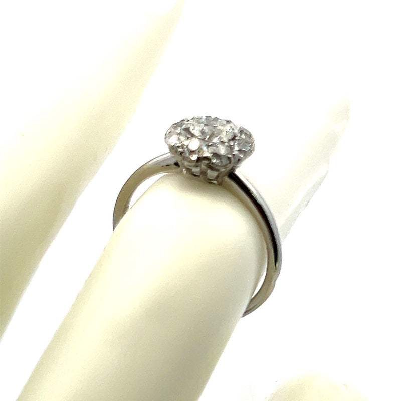 Mauboussin 1.04 Carat Round and Old European Cut Diamond Platinum Engagement Ring