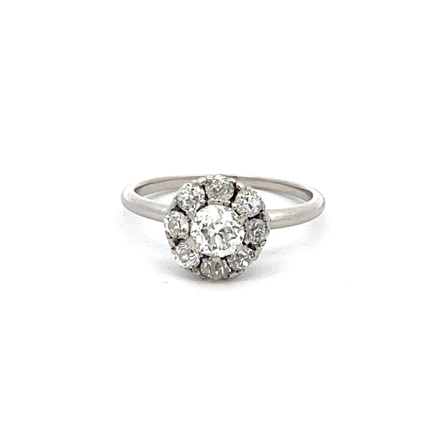 Mauboussin 1.04 Carat Round and Old European Cut Diamond Platinum Engagement Ring