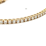 5.58 Carat Round Brilliant H SI1 Diamond 14 Karat Yellow Gold Tennis Bracelet