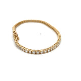 5.58 Carat Round Brilliant H SI1 Diamond 14 Karat Yellow Gold Tennis Bracelet