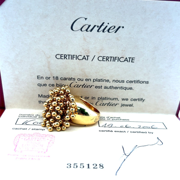 Cartier Paris Nouvelle Vague Vintage 36.50 Grams 18 Karat Yellow Gold Ring