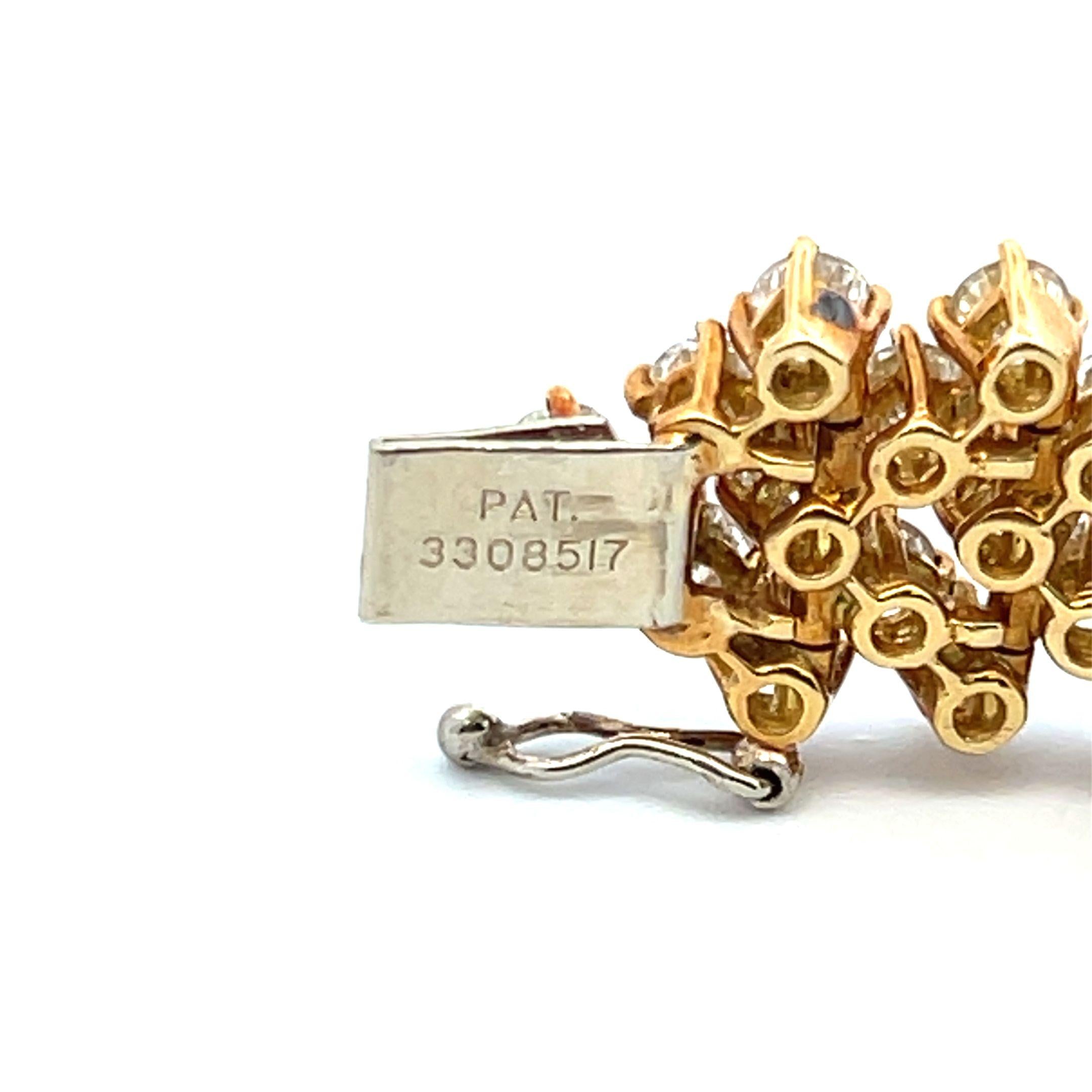 21.00 Carat Round Brilliant G VS1 Diamond 18 Karat Yellow Gold Link Bracelet