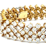 21.00 Carat Round Brilliant G VS1 Diamond 18 Karat Yellow Gold Link Bracelet