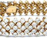 21.00 Carat Round Brilliant G VS1 Diamond 18 Karat Yellow Gold Link Bracelet