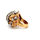 1.50 Carat Round Brilliant H SI1 Diamond 14 Karat Yellow Gold Cocktail Ring