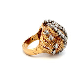 1.50 Carat Round Brilliant H SI1 Diamond 14 Karat Yellow Gold Cocktail Ring