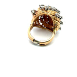 1.50 Carat Round Brilliant H SI1 Diamond 14 Karat Yellow Gold Cocktail Ring