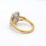 5.40 Carat Cushion Brilliant  and Baguette Diamond 18K Yellow Gold Engagement Ring