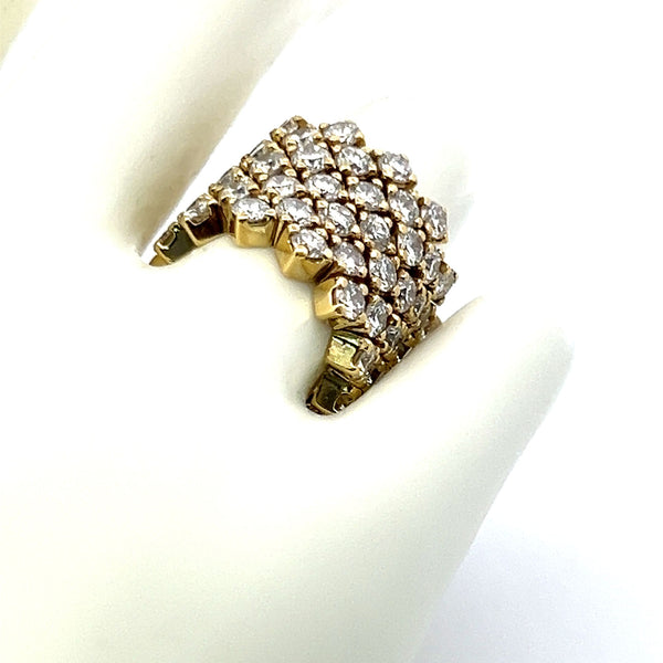 5.20 Carat Round Brilliant Diamond 18 Karat Yellow Gold Cocktail Ring