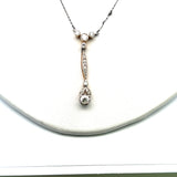 0.54 Carat Old European Cut Diamond 14K Gold/Silver Pendant Necklace