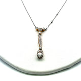 0.54 Carat Old European Cut Diamond 14K Gold/Silver Pendant Necklace