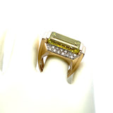 10.00 Carat Gem 0.78 Carat Old European Diamond 14K YG Cocktail Ring