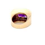 8.50 Carat Amethysts 0.48 Carat Round Brilliant Diamond 14K YG Cocktail Ring