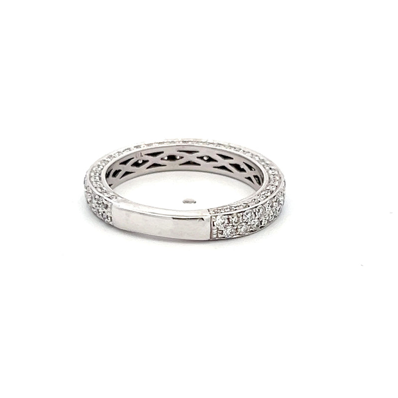 0.85 Carat Round Brilliant Diamond Platinum Wedding Band Ring